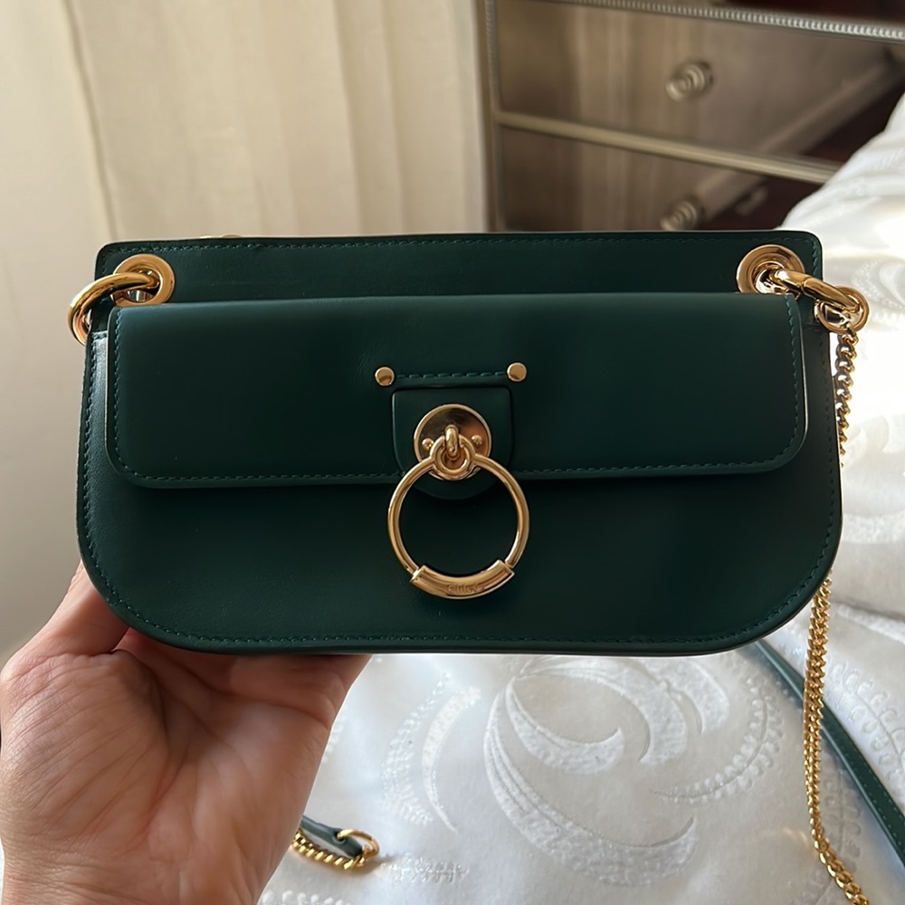 Chloé Green Tess Leather Cross Body Bag